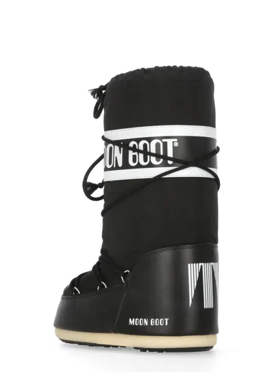 Moon Boot Icon Shell And Faux Leather Snow Boots In Black
