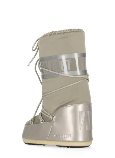Moon Boot Moonboot Metallic Boots With Lace-up Design In Neutral
