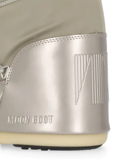 Moon Boot Moonboot Metallic Boots With Lace-up Design In Neutral