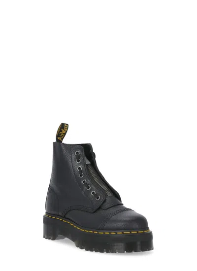 Dr. Martens Sinclair Platform Boots In Tumbled Nappa In Black