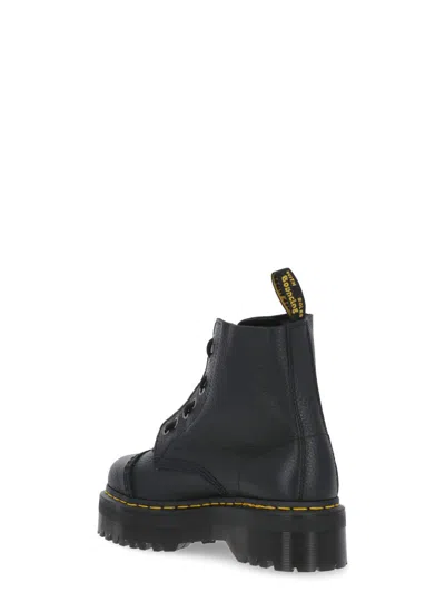 Dr. Martens Sinclair Platform Boots In Tumbled Nappa In Black