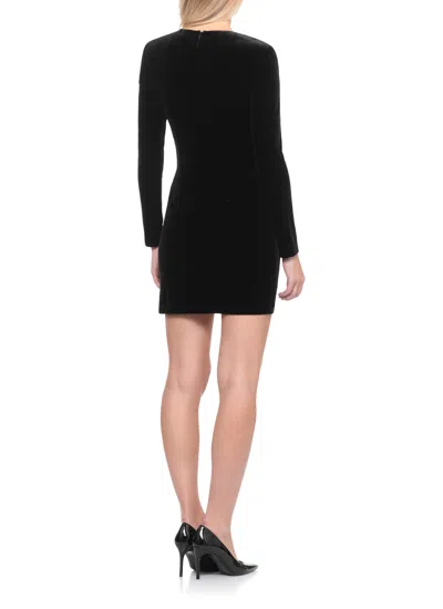 Self-portrait Mini Velvet Dress In Black