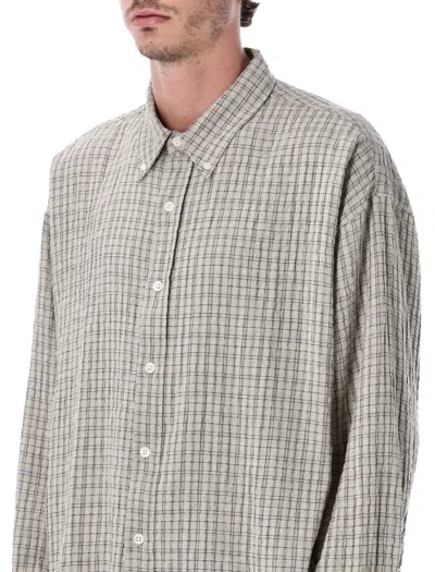 Mfpen Button Down Shirt Grey Generation Check In Gray