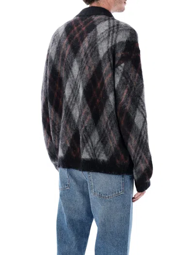 Rold Skov Basic Polo Black Rumble In Alpaca And Mohair Blend In Gray