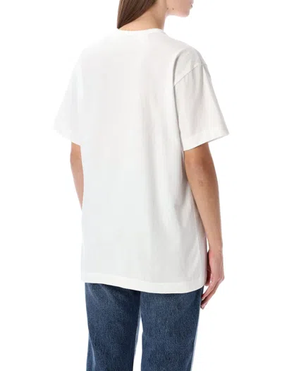 Comme Des Garçons Play Heart Detail Short Sleeve T-shirt In White