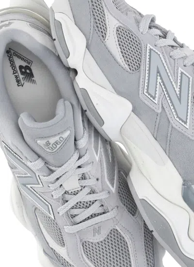 New Balance 9060 Grey Sneakers With Lateral Logo In Suede Unisex In Gray