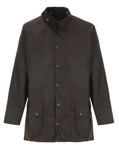 Barbour 'bedale' Green Jacket With Embroidered Logo On The Front In Tech Fabric Man In Brown