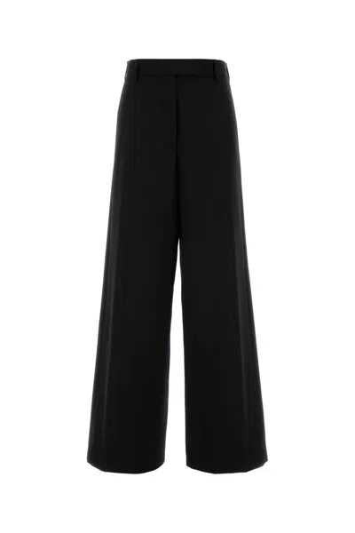 Dries Van Noten Black Wool Blend Penn Wide-leg Pant In Black