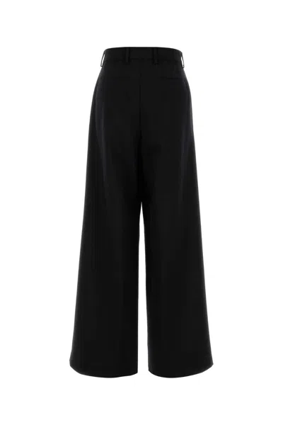 Dries Van Noten Black Wool Blend Penn Wide-leg Pant In Black