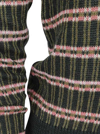 Etro Women's Striped Long Sleeve Knit Top In Green