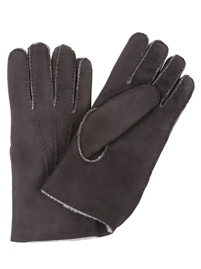 Eleventy Suede Brown Gloves With Plush Lining In Brown