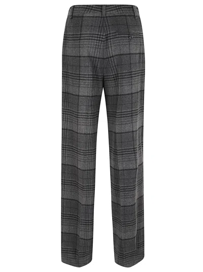 Ralph Lauren Jody Plaid Wool Pleated Wide-leg Pants In Black