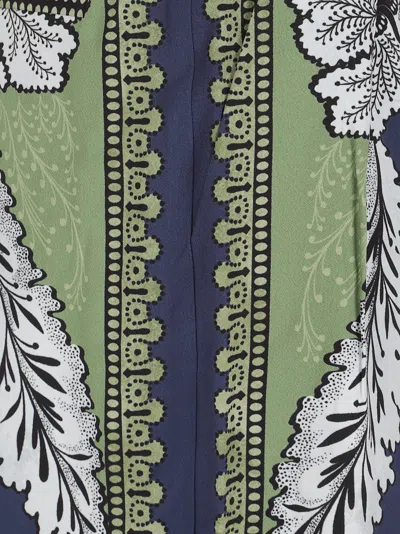 La Doublej Brooklyn Floral-print Pleated Trousers In Blue