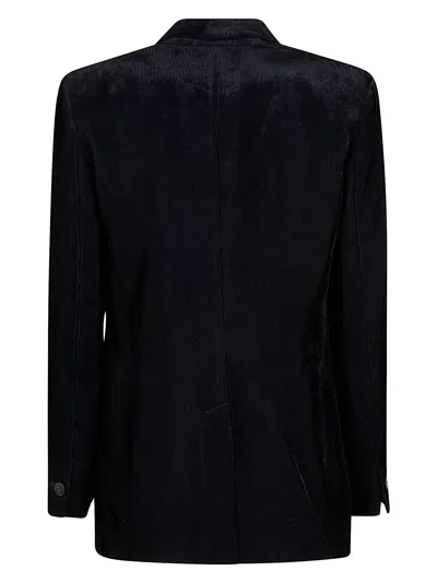 Forte Forte Tailored Black Acetate Jacket With Notched Lapels And Single-button Closure In Black