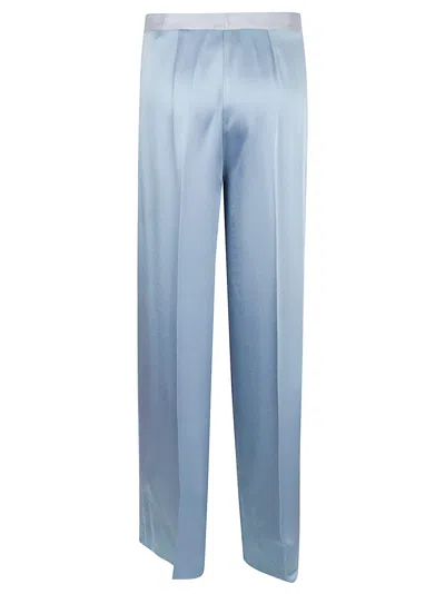 Forte Forte Tailored Blue Trousers With Subtle Pleats And Smooth Finish In Blue