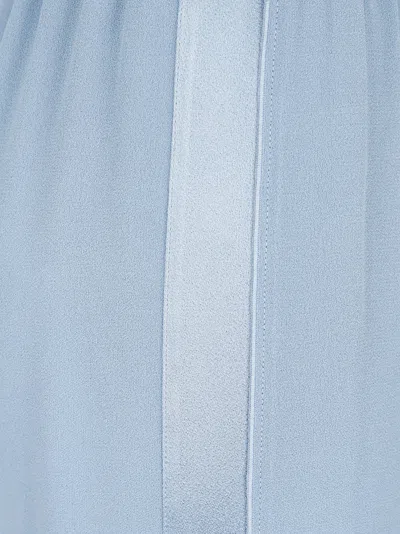 Forte Forte Relaxed-fit Blue Trousers With Straight Leg Design And Subtle Sheen In Blue