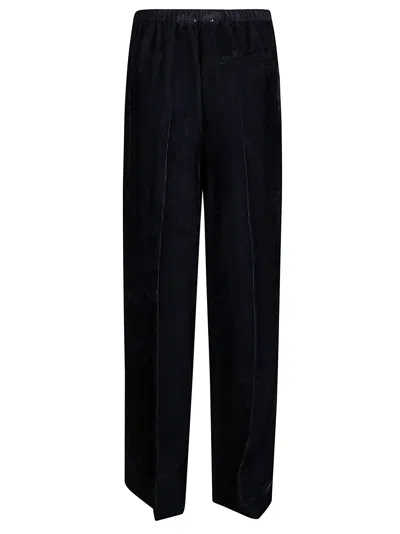 Forte Forte Fluid Chic Velvet Low Waist Pants In Black
