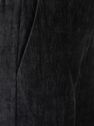 Forte Forte Straight-leg Trousers With Subtle Sheen And Elastic Back Waistband In Black