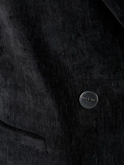 Forte Forte Tailored Jacket With Double-button Front And Textured Fabric In Black