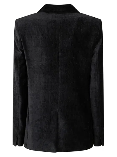 Forte Forte Tailored Jacket With Double-button Front And Textured Fabric In Black