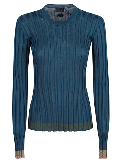 Etro Knitwear Tops Woman In Blue