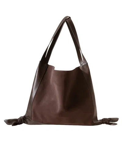 Hereu Knotted-detail Leather Shoulder Bag In Brown