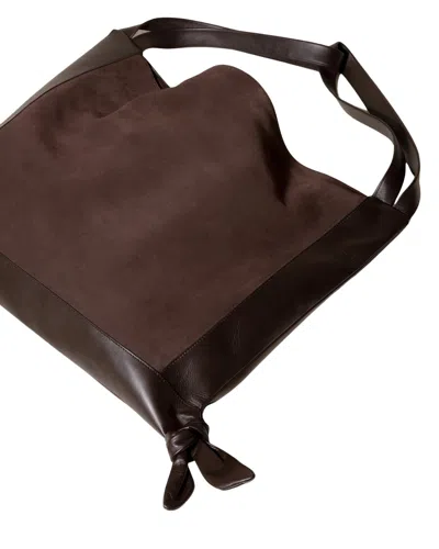 Hereu Knotted-detail Leather Shoulder Bag In Brown