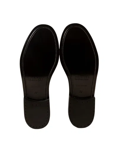Hereu Corbati Bow Leather Loafers In Black