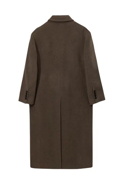 Dunst Maxi Double Wool Coat In Brown