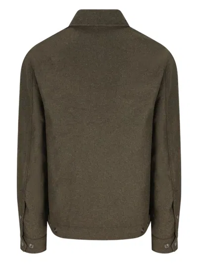 Woolrich Adjustable Waist Overshirt Pockets In Green