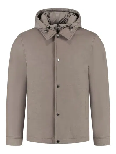 Woolrich Knitted Wool Shirt Jacket In Gray