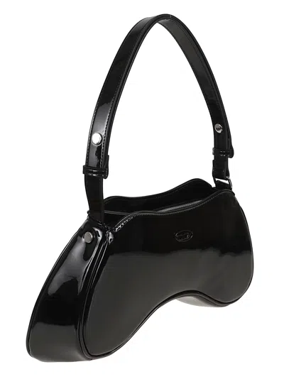 Diesel Play-crossbody Bag In Semi Gloss Leather In Black