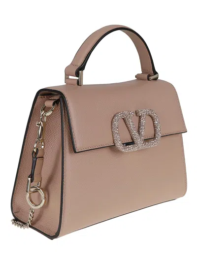 Valentino Small Structured Tote Top Handle In Brown