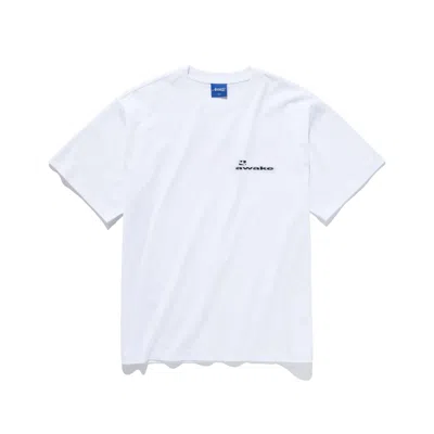 Awake Ny Mens White New York City Crewneck Cotton-jersey T-shirt In Red