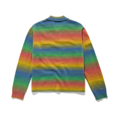 Awake Ny Mens Gradient Logo-embroidered Knitted Polo Top Multi In Multi