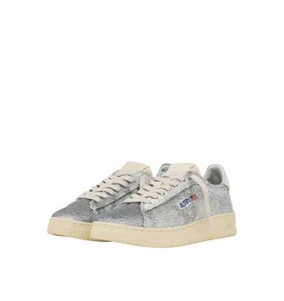 Autry "dallas Low Sparkling" Sneaker In Silver