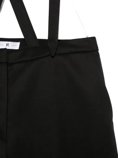 Pt Torino Pleated Trousers In Black