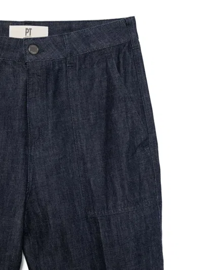 Pt Torino Patch Trousers In Blue