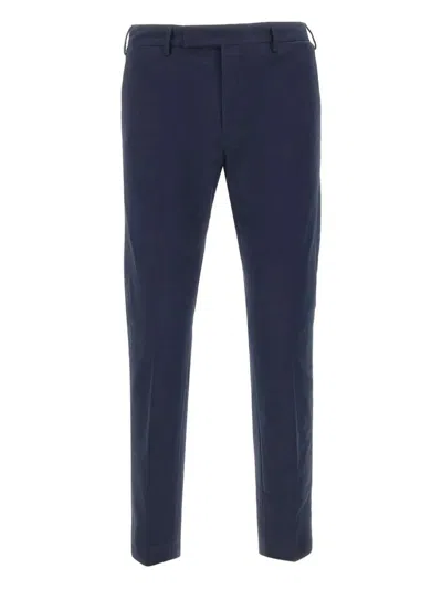 Pt Torino Tailored Trousers With Belt Loops And Pockets In Blue