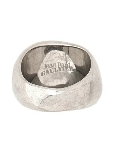 Jean Paul Gaultier Signature Ring Polished Finish In Metallic