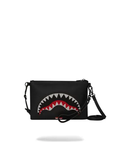 Sprayground Dripping Sharks In Psris Check Messenger Bag In Black