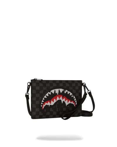 Sprayground Dripping Sharks In Psris Check Messenger Bag In Black