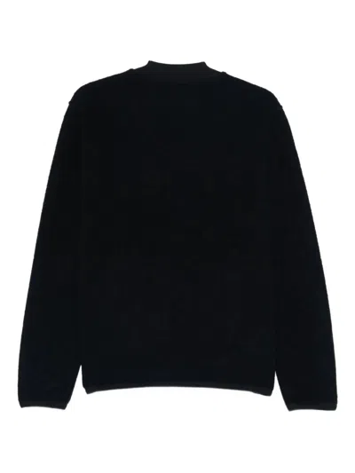 Universal Works Wool Fleece Zip Bomber In Black