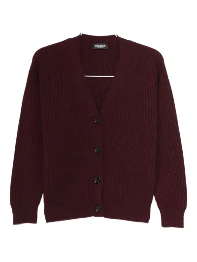 Dondup Buttoned Cardigan In Red