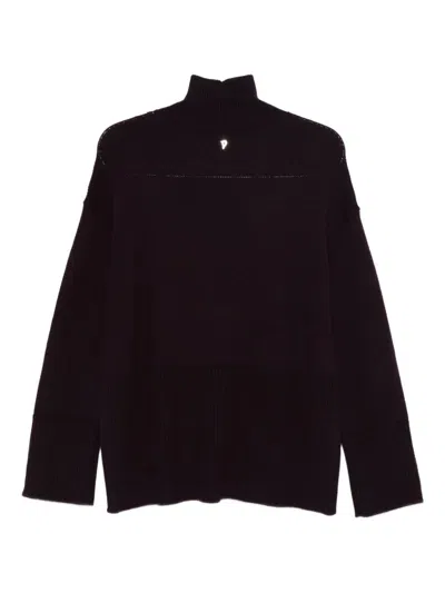 Dondup Halterneck Ribbed Sweater In Black