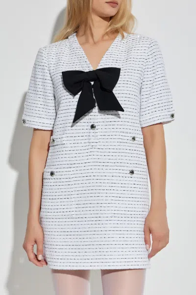 Alessandra Rich Embroidered Tweed Mini Dress In Multi