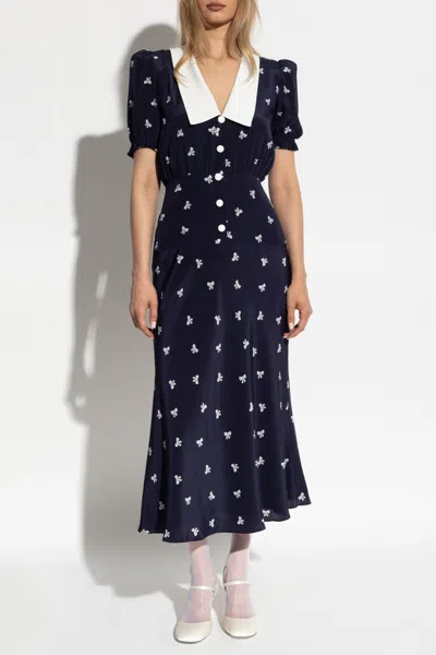 Alessandra Rich Dress With Decorative Print In Black