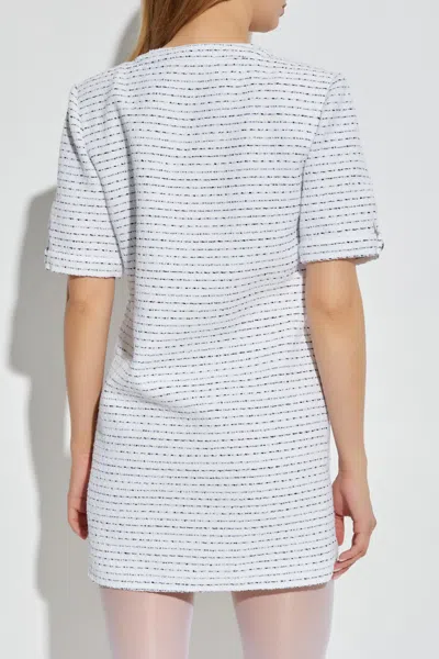 Alessandra Rich Embroidered Tweed Mini Dress In Multi