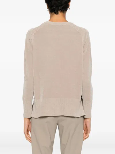 Rrd - Roberto Ricci Design Velvet Vent Round Wom Knit In Metallic