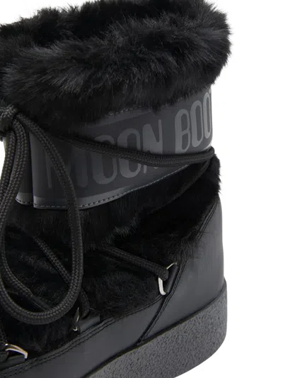 Moon Boot Stivale Ltrack Low Faux Fur Nero In Black